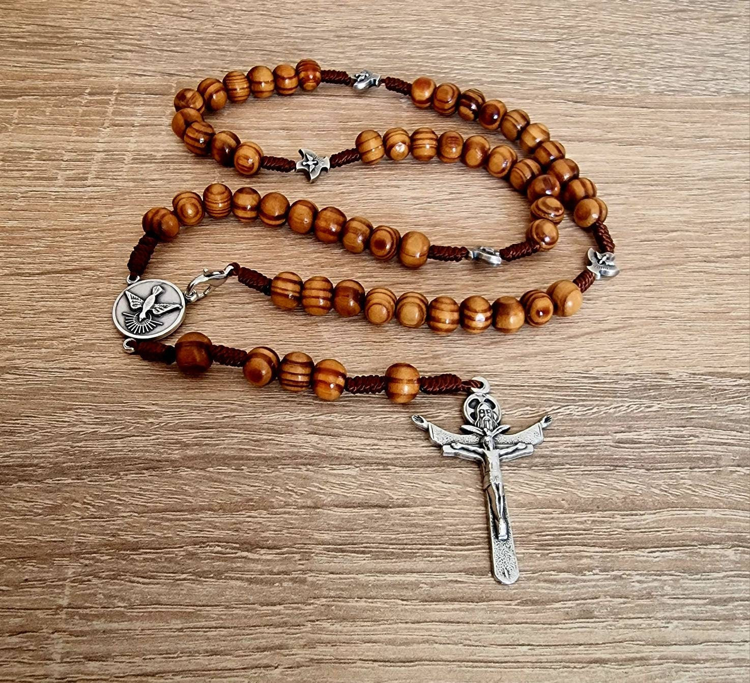 Handmade Holy Spirit traditional rosary,catholic rosary