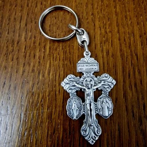 PARDON CROSS KEYCHAIN, Catholic Keychain