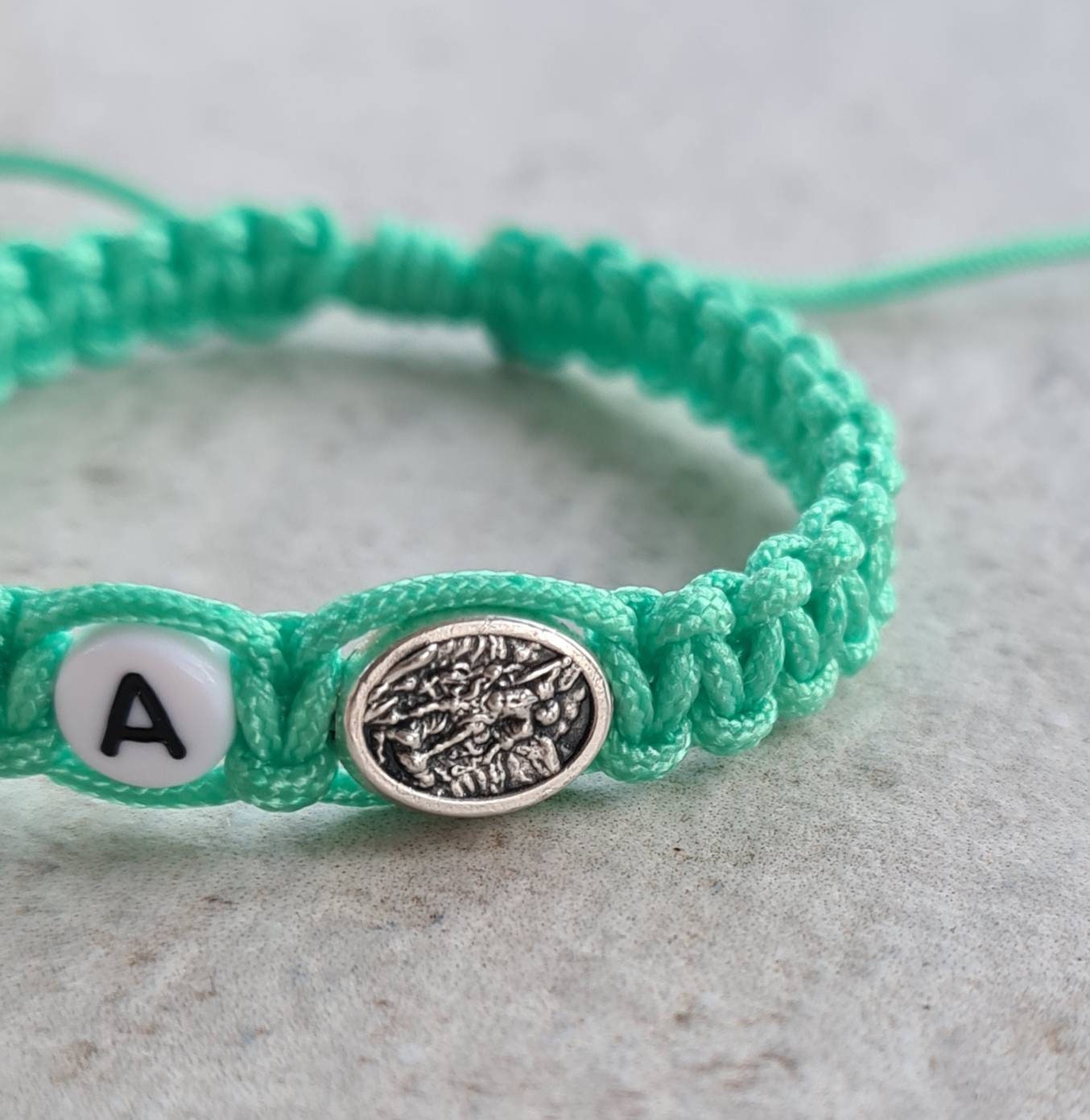 Personalized bracelet, st Michael / angel Guardian custom bracelet, catholic gift kids boy women men
