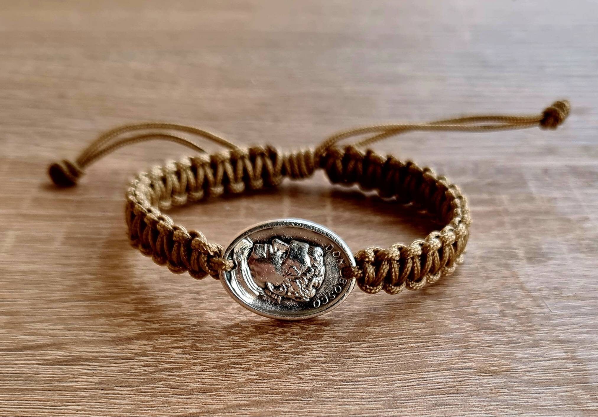 Don Bosco bracelet, Saint bracelet, catholic bracelet, knotted cord bracelet