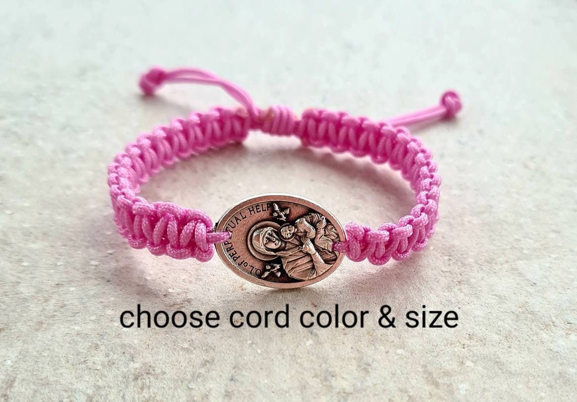 PERPETUAL HELP BRACELET, our lady of Perpetual help medal, catholic bracelet, adjustable holy bracelet, our mother of perpetual help