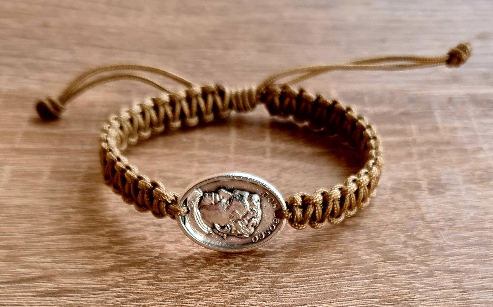 Don Bosco bracelet, Saint bracelet, catholic bracelet, knotted cord bracelet