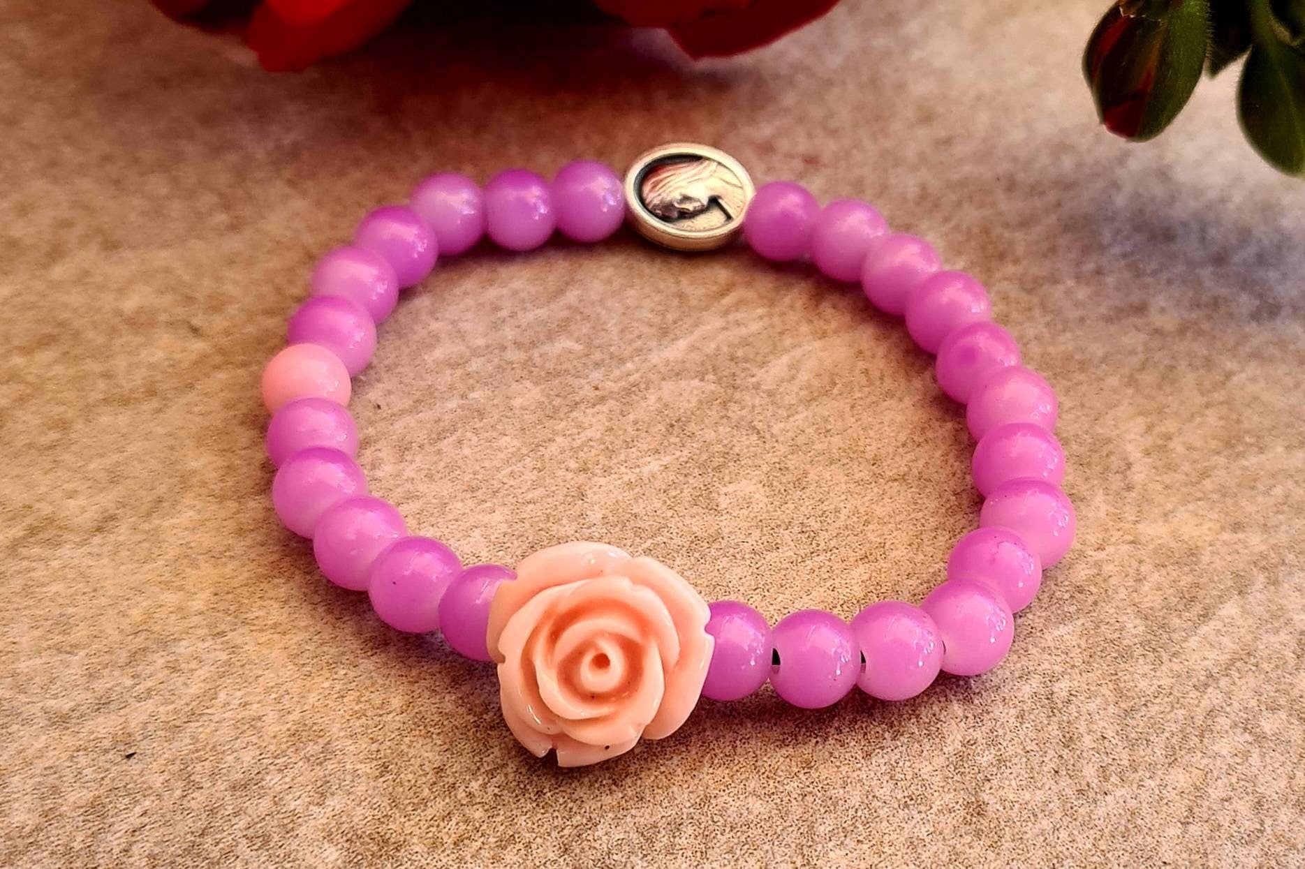 VIRGIN MARY bracelet, handmade catholic adjustable bracelet, holy bracelet, religious jewelry, christian bracelet
