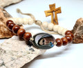 VIRGIN MARY bracelet, handmade catholic adjustable bracelet, cord holy bracelet, religious jewelry, christian bracelet, wooden bracelet