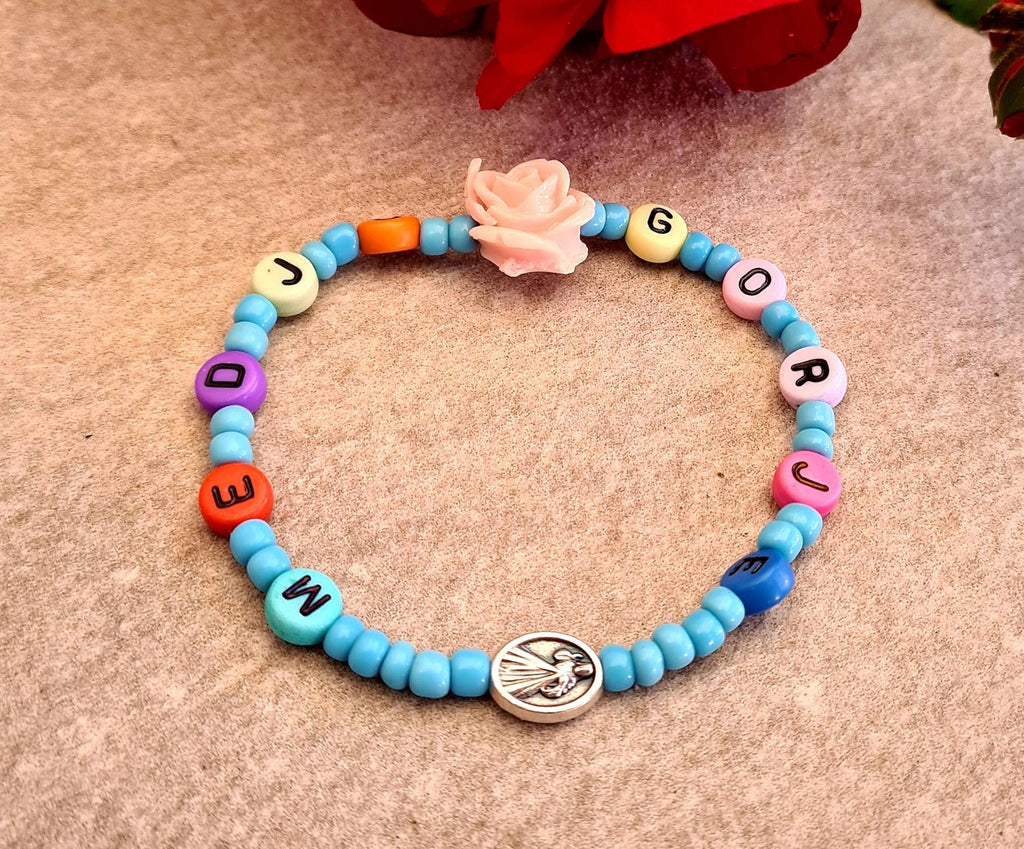 VIRGIN MARY bracelet, handmade catholic adjustable bracelet, holy bracelet, religious jewelry, christian bracelet, custom size