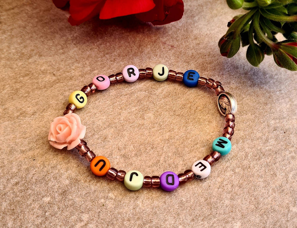 VIRGIN MARY bracelet, handmade catholic adjustable bracelet, holy bracelet, religious jewelry, christian bracelet, custom size
