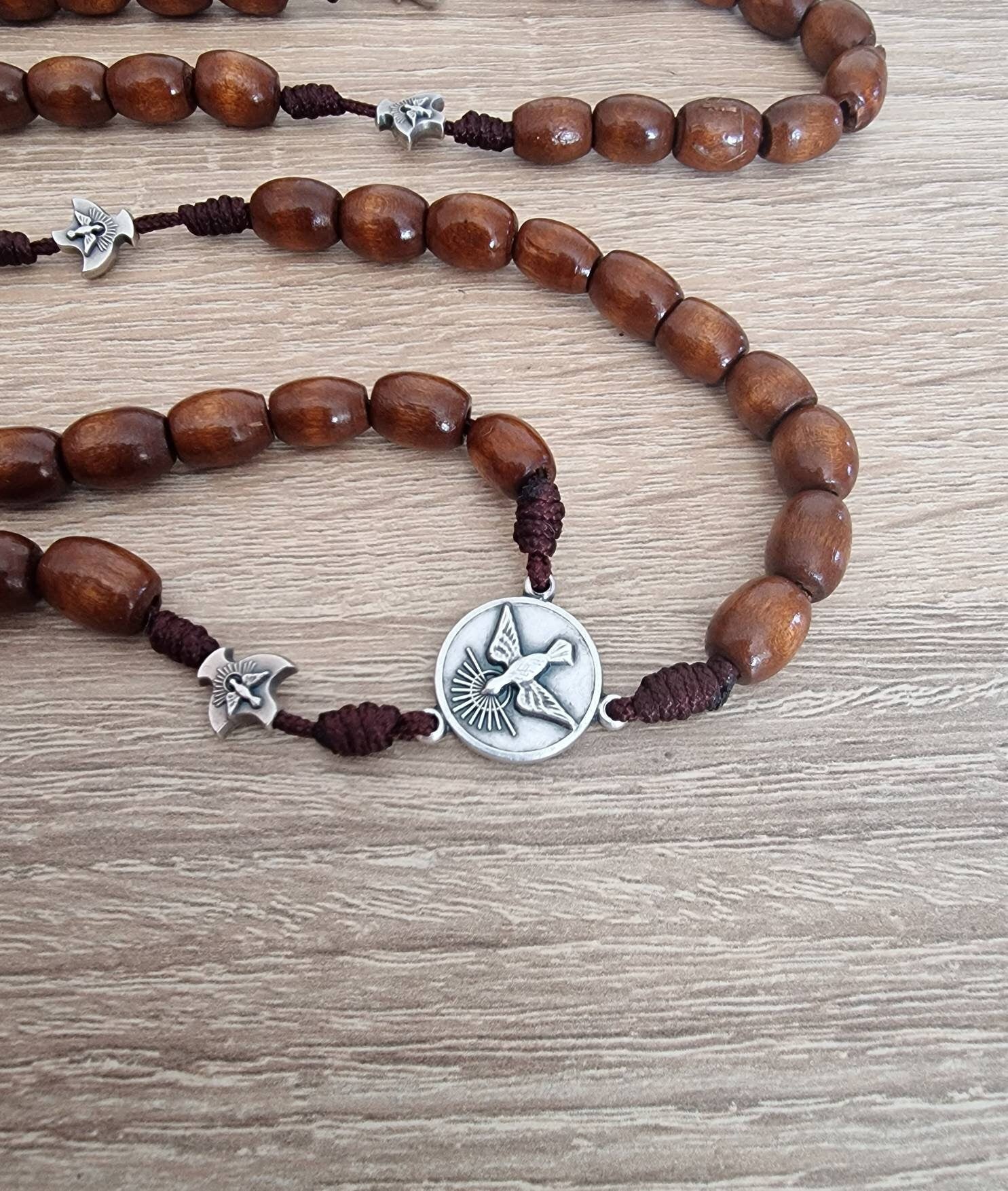 Handmade Holy Spirit traditional rosary
