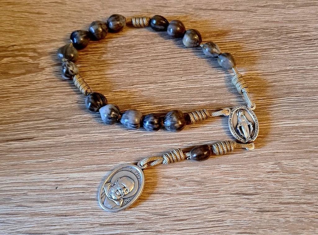 Traditional Padre Pio rosary, catholic rosary, jobs tears beads rosary, Miraculous rosary, cord rosary, prayer beads