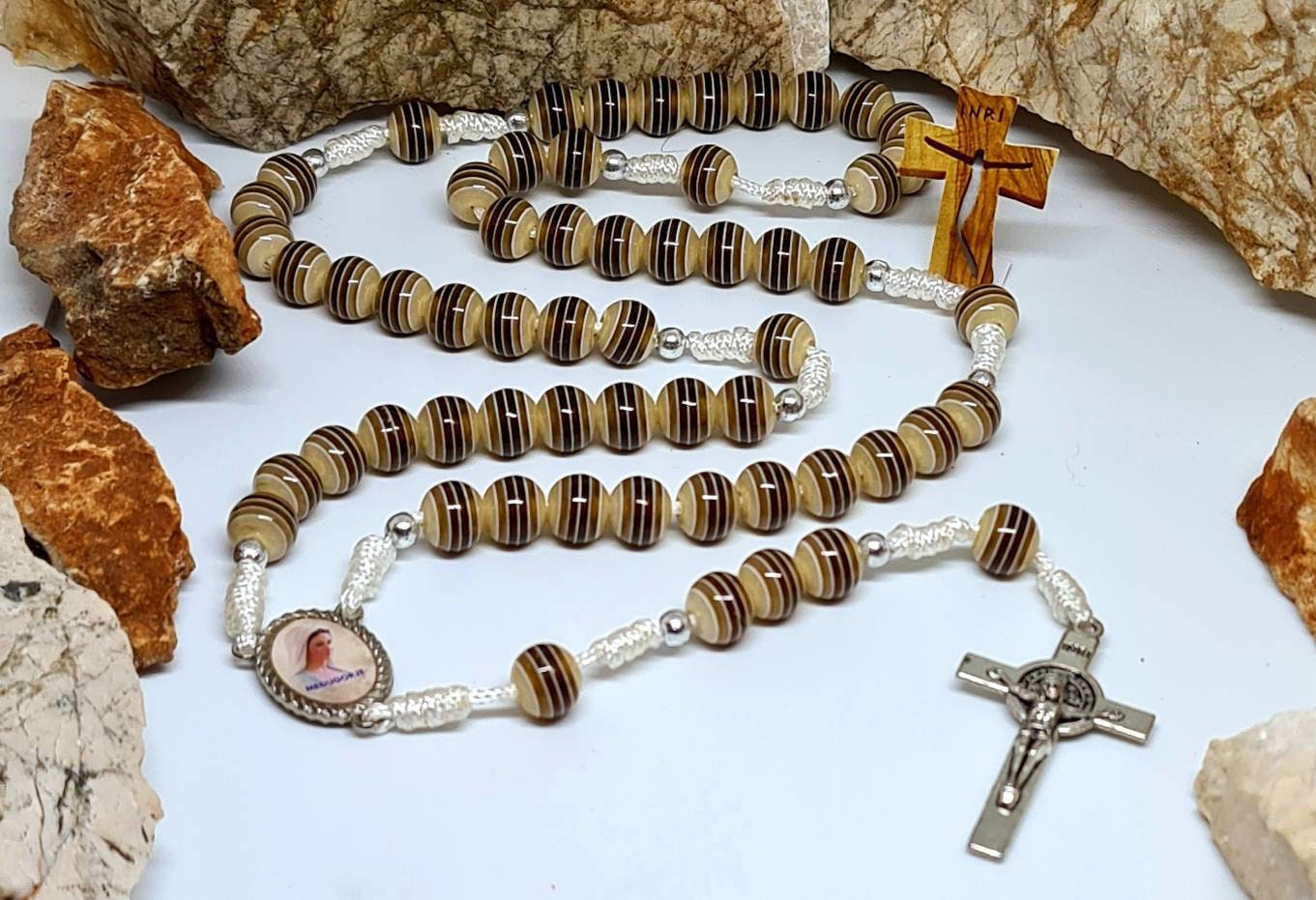 Handmade rosary from Medjugorje Chaplet with beads 8mm  Holy Catholic rosary catholic gift Religious jewelry, a wedding anniversary gift