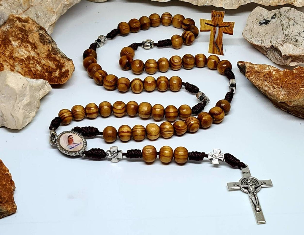 Miraculous cross Large wooden rosary, STRONG ROSARY, modern chaplets, catholic rosary