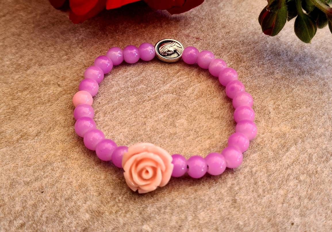 VIRGIN MARY bracelet, handmade catholic adjustable bracelet, holy bracelet, religious jewelry, christian bracelet