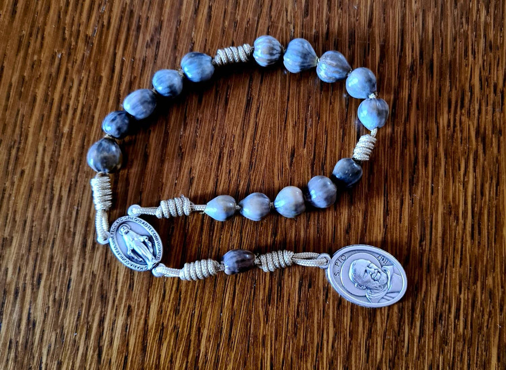 Traditional Padre Pio rosary, catholic rosary, jobs tears beads rosary, Miraculous rosary, cord rosary, prayer beads