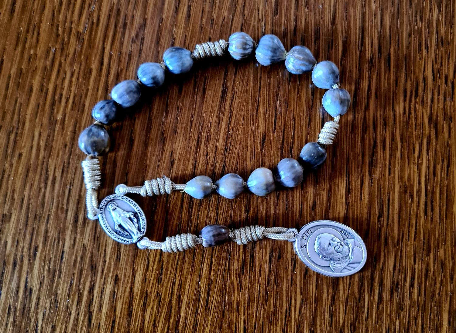 Traditional Padre Pio rosary, catholic rosary, jobs tears beads rosary, Miraculous rosary, cord rosary, prayer beads