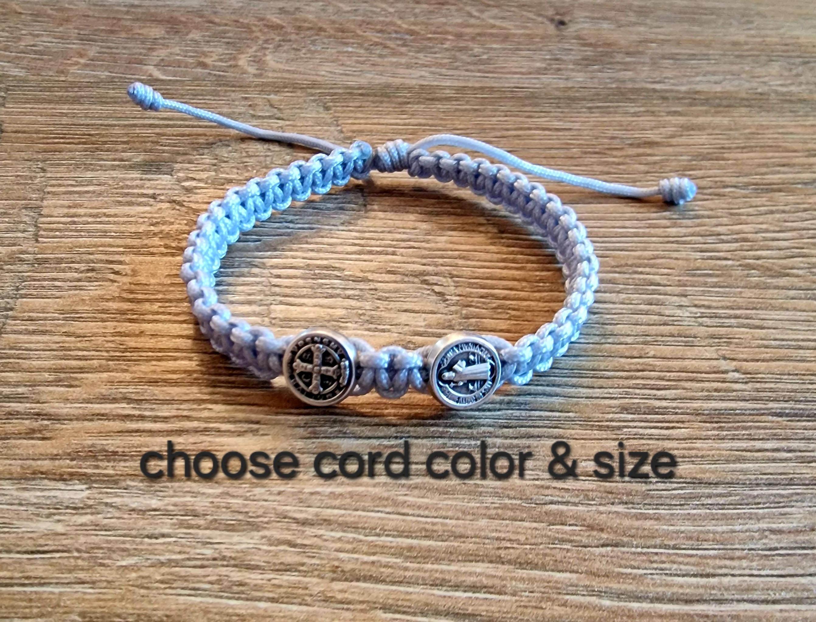St Benedict bracelet, handmade catholic bracelet, holy christian bracelet, knotted cord blessing bracelet from Medjugorje, catholic gifts