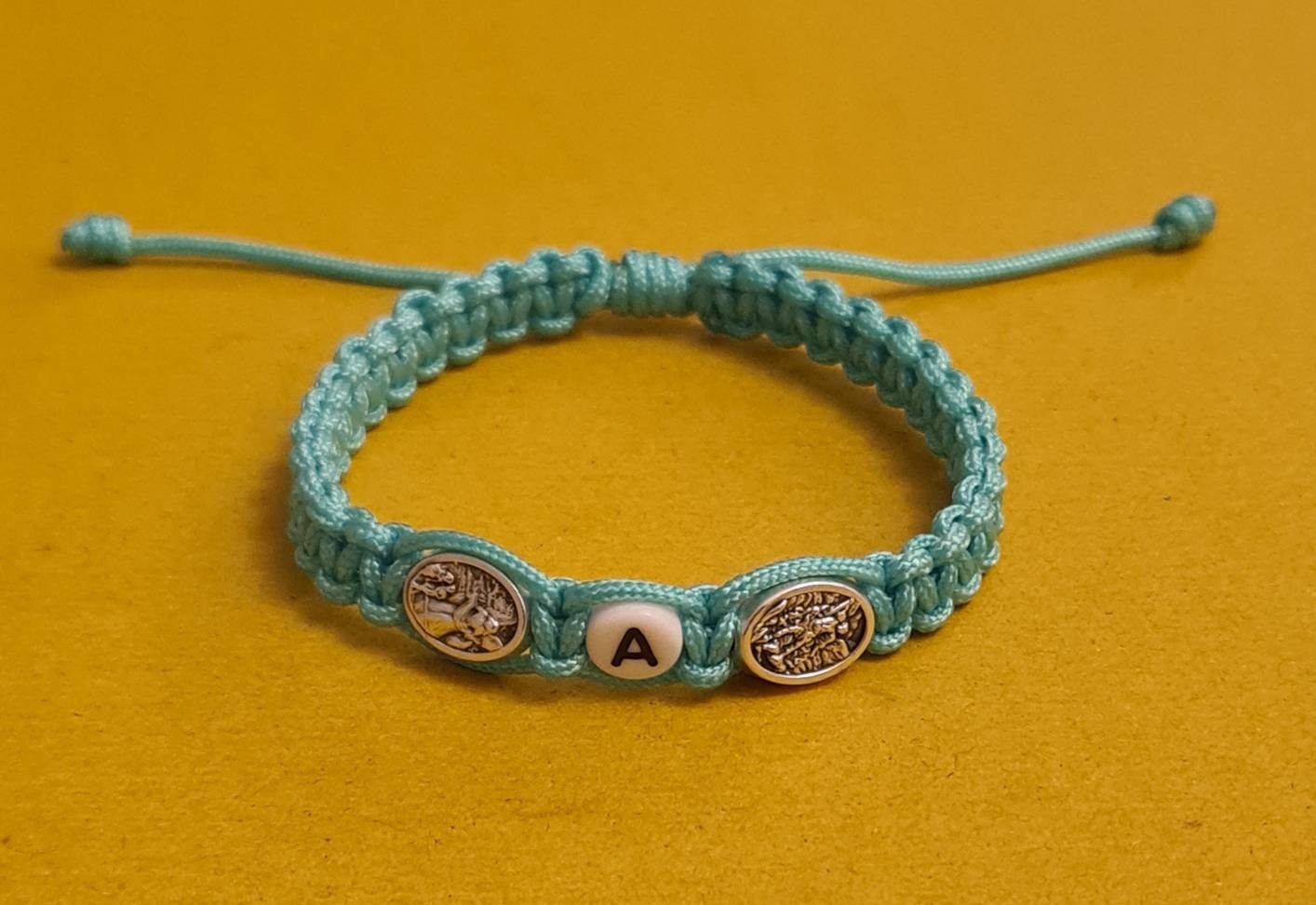 Personalized bracelet, st Michael / angel Guardian custom bracelet, catholic gift kids boy women men