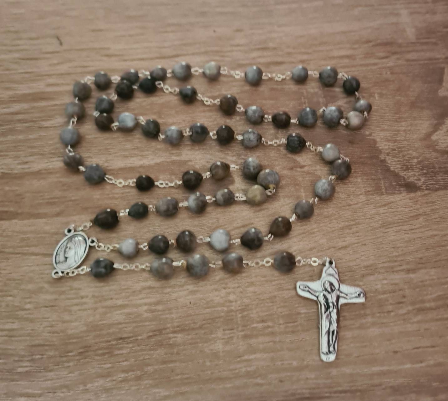 Jobs tears rosary, natural beads, catholic rosary, handmade rosary with jobs tears beads, Medjugorje rosary, catholic gift