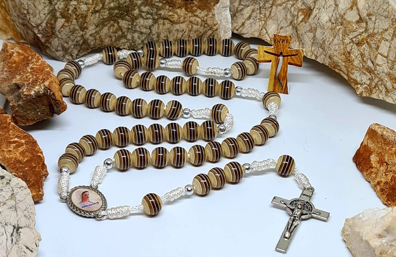Handmade rosary from Medjugorje Chaplet with beads 8mm  Holy Catholic rosary catholic gift Religious jewelry, a wedding anniversary gift