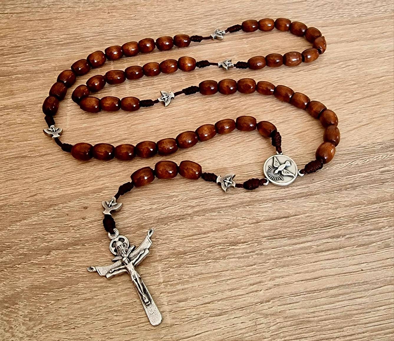 Handmade Holy Spirit traditional rosary