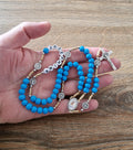 FAMILY CUSTOM ROSARY, handmade wood rosary, personalized rosary from Medjugorje, blue wooden beads