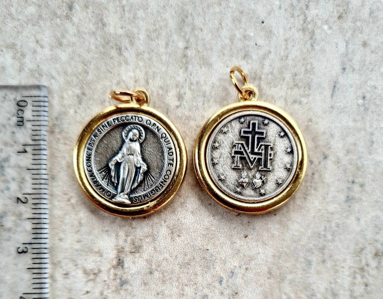 wholesale MIRACULOUS MEDALS BOX 4, 10, 20 pcs, Regina sine labe orginali concepta opn, medals Italy