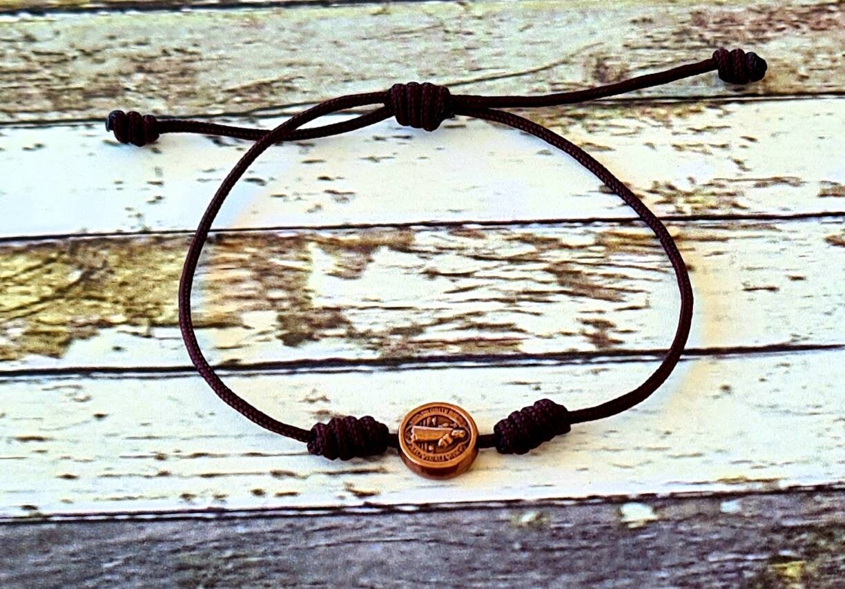SIMPLE BRACELET ST Benedict, Benedict medals, handmade adjustable holy bracelet, San Benito, catholic protection bracelet, Christian