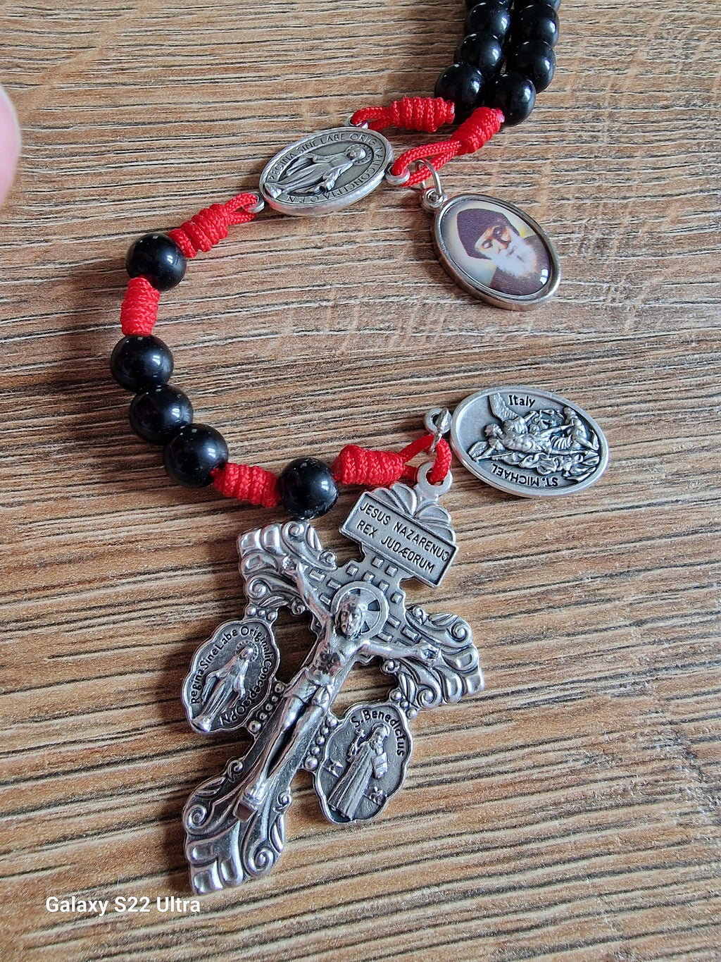 Handmade black glass rosary