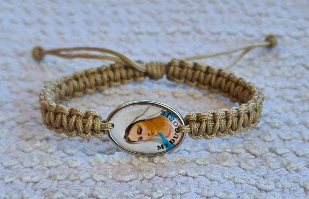 Virgin Mary Bracelet, Mary bracelet, Knotted cord Catholic Gift Religious Jewelry From Medjugorje Adjustable Bracelet Handmade