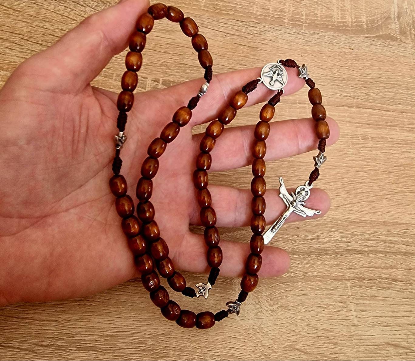 Handmade Holy Spirit traditional rosary