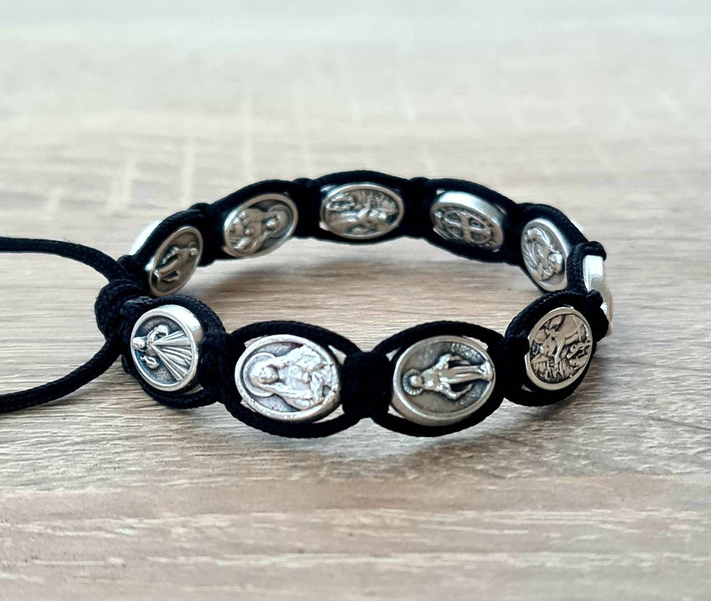 ALL SAINTS BRACELET, holly catholic custom bracelet, st Benedict, st Michael, Virgin Mary, Divine Mercy, Miraculous, Jesus, Angel Guardian