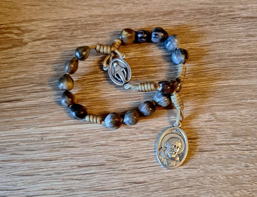 Traditional Padre Pio rosary, catholic rosary, jobs tears beads rosary, Miraculous rosary, cord rosary, prayer beads