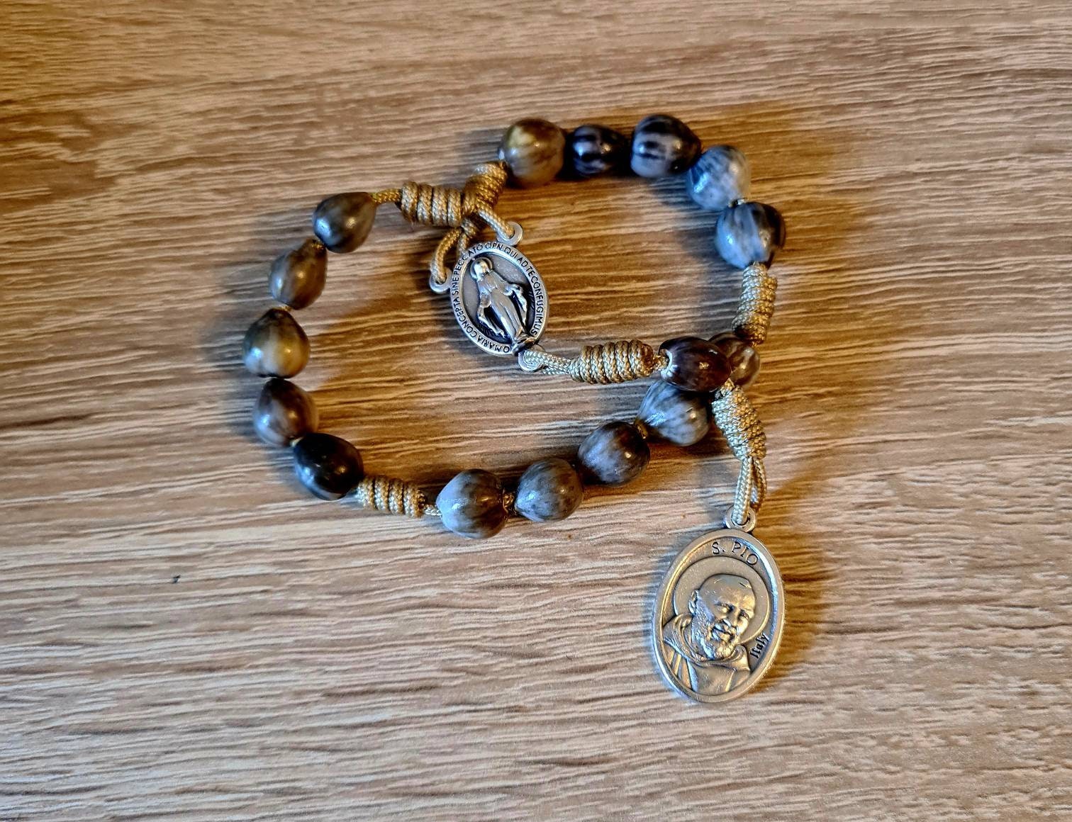 Traditional Padre Pio rosary, catholic rosary, jobs tears beads rosary, Miraculous rosary, cord rosary, prayer beads