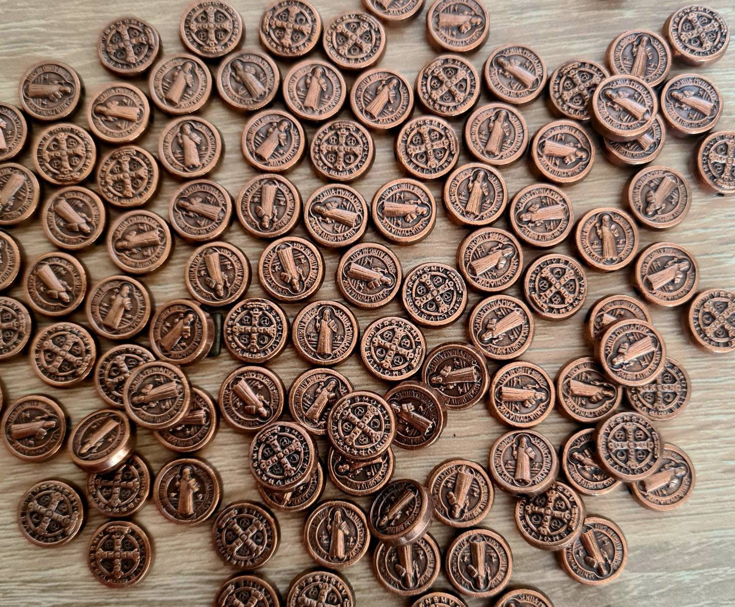 wholesale Saint Benedict medals  box 50, 100, 200pcs. San Benito religious jewelry catholic, st Benedict medals