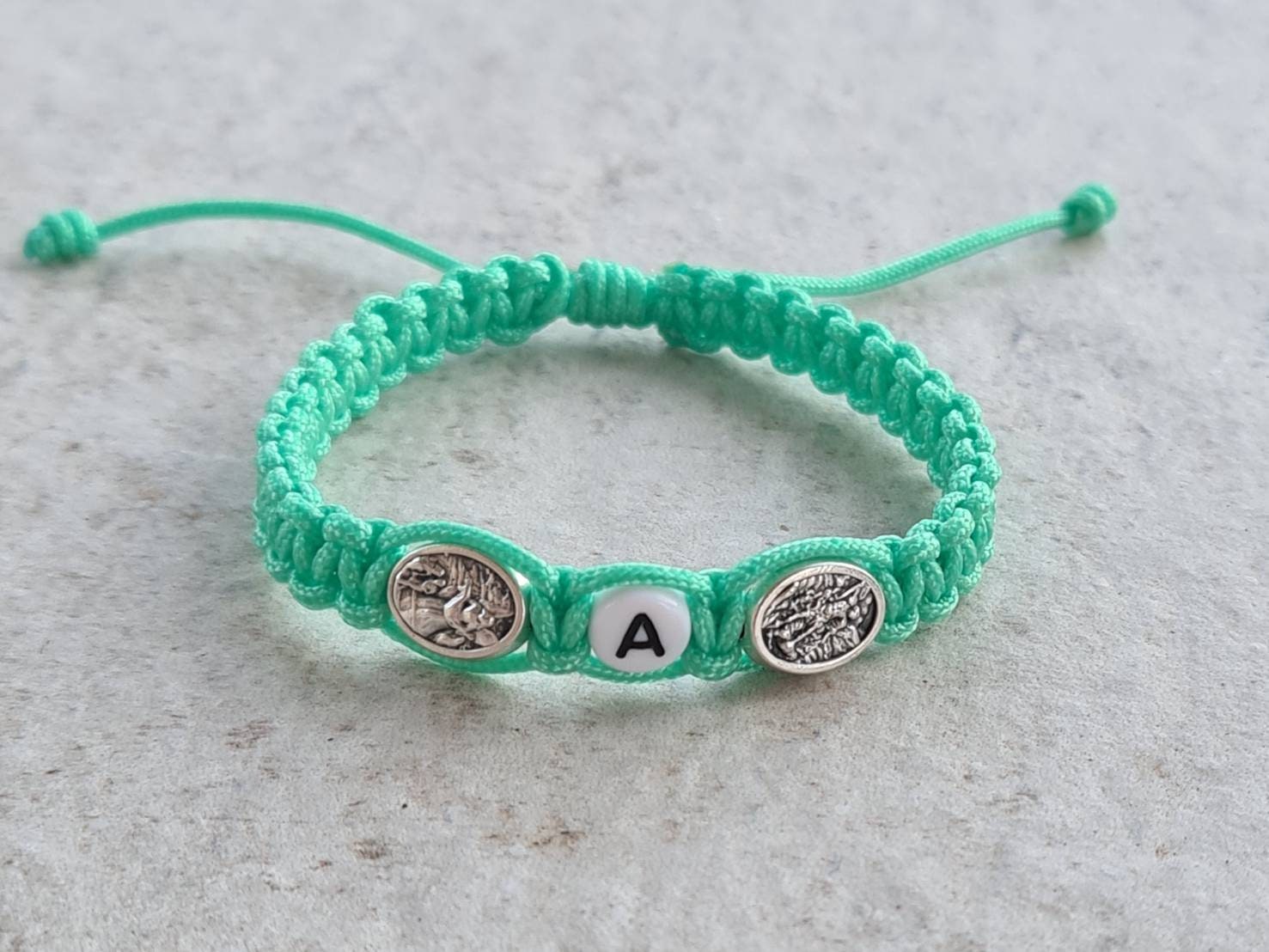Personalized bracelet, st Michael / angel Guardian custom bracelet, catholic gift kids boy women men