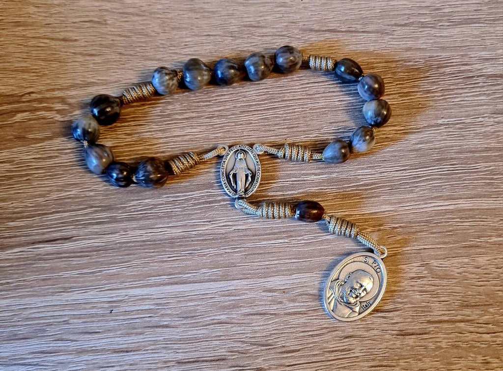Traditional Padre Pio rosary, catholic rosary, jobs tears beads rosary, Miraculous rosary, cord rosary, prayer beads