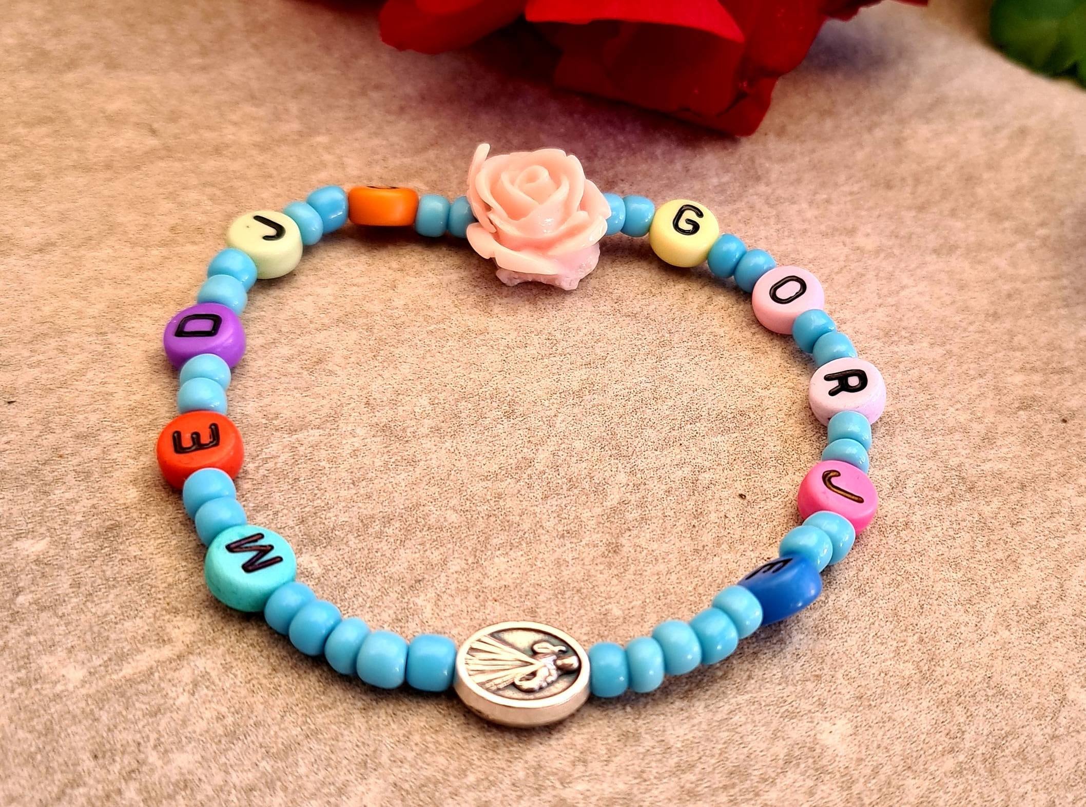 VIRGIN MARY bracelet, handmade catholic adjustable bracelet, holy bracelet, religious jewelry, christian bracelet, custom size