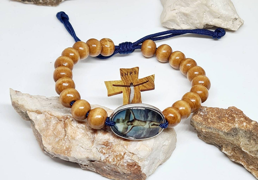 Jesus Of Nazareth Saint Bracelet, simple bracelet, handmade christian bracelet, catholic gift women men, knotted cord holy bracelet