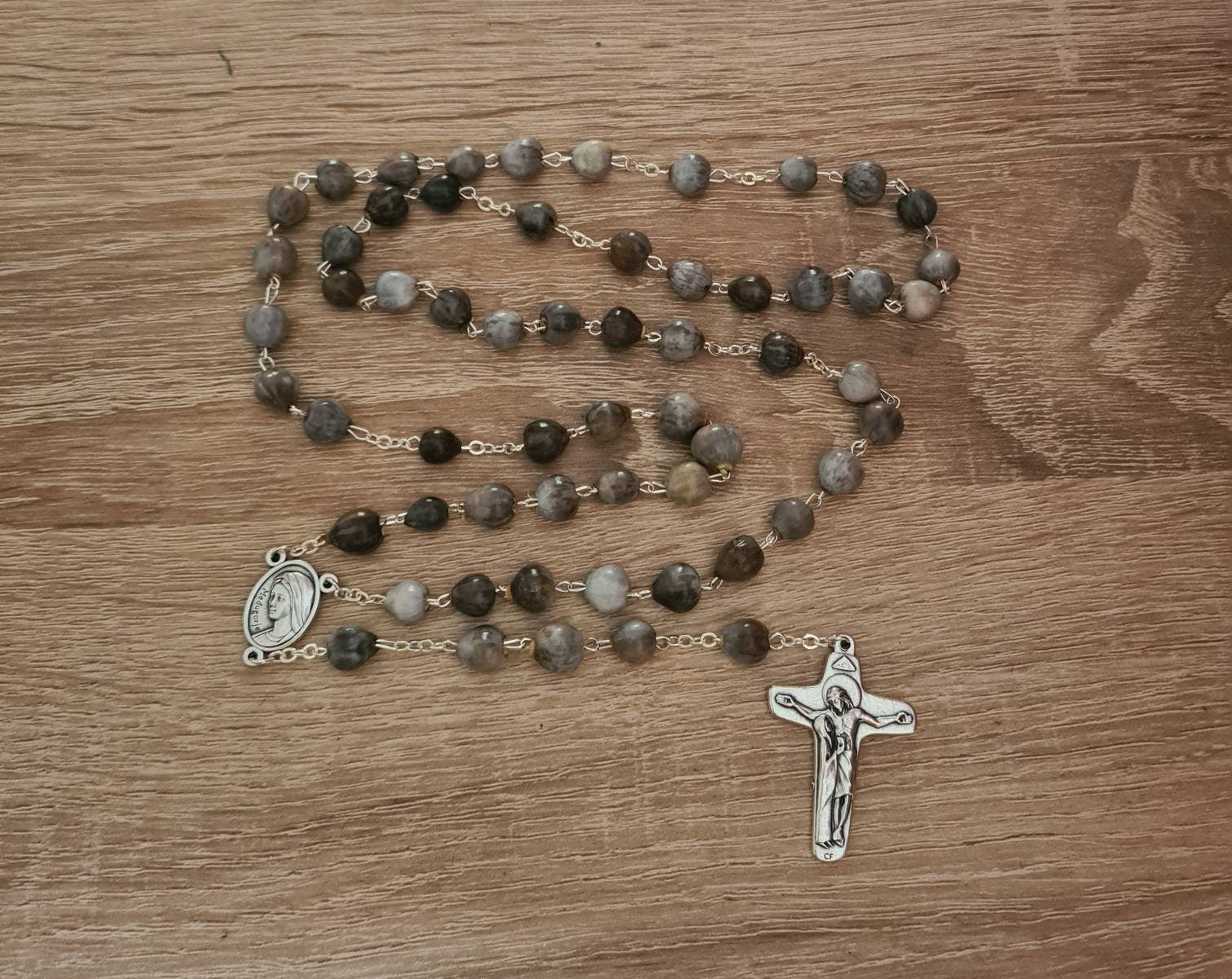 Jobs tears rosary, natural beads, catholic rosary, handmade rosary with jobs tears beads, Medjugorje rosary, catholic gift