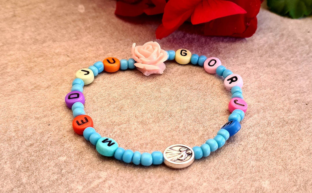 VIRGIN MARY bracelet, handmade catholic adjustable bracelet, holy bracelet, religious jewelry, christian bracelet, custom size