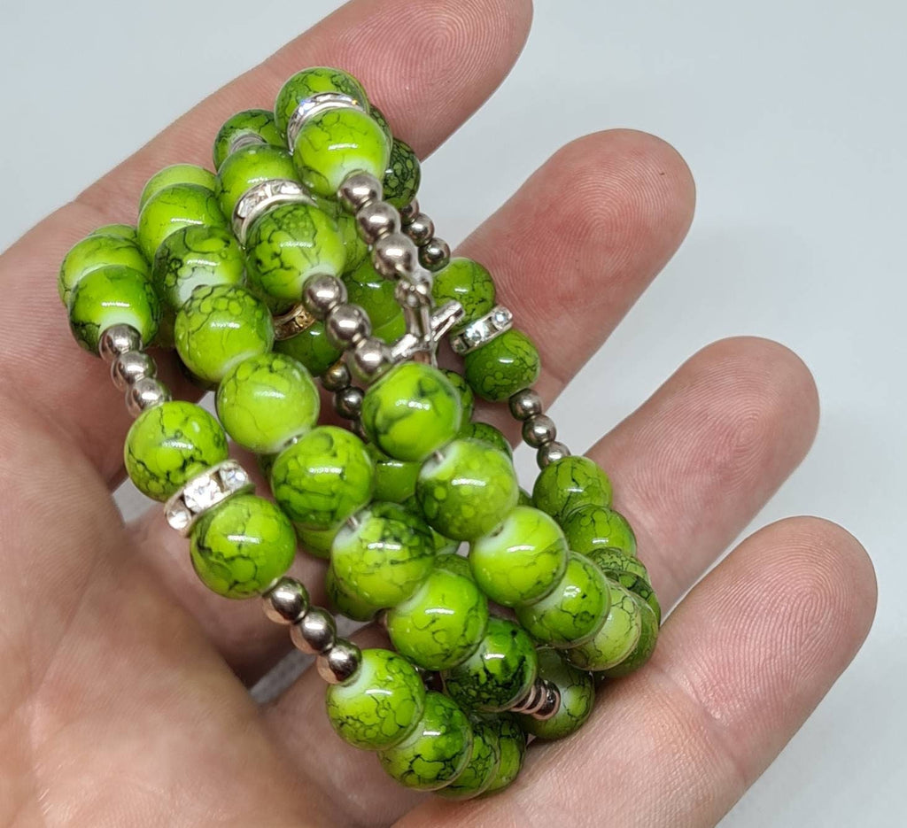 Handmade green rosary bracelet