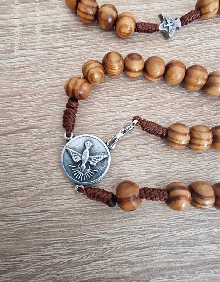 Handmade Holy Spirit traditional rosary,catholic rosary