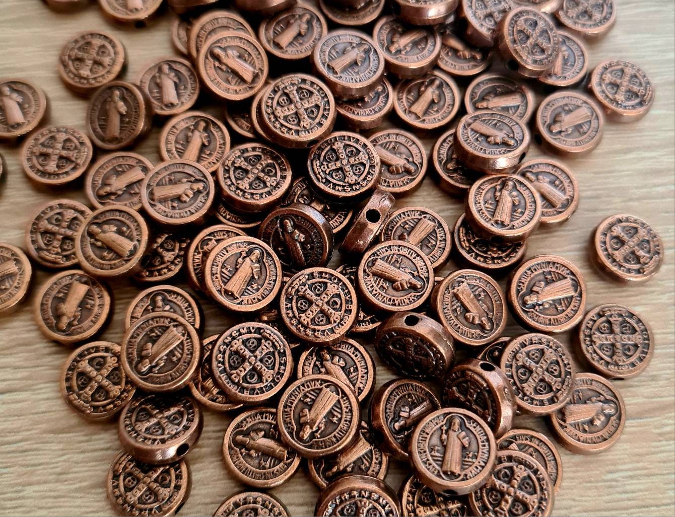 wholesale Saint Benedict medals  box 50, 100, 200pcs. San Benito religious jewelry catholic, st Benedict medals