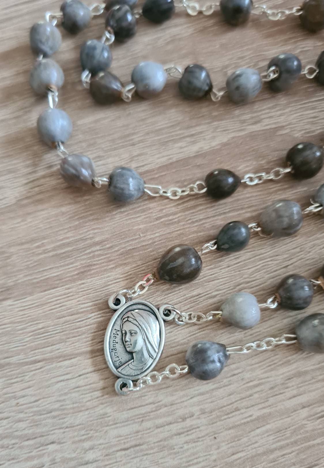 Jobs tears rosary, natural beads, catholic rosary, handmade rosary with jobs tears beads, Medjugorje rosary, catholic gift