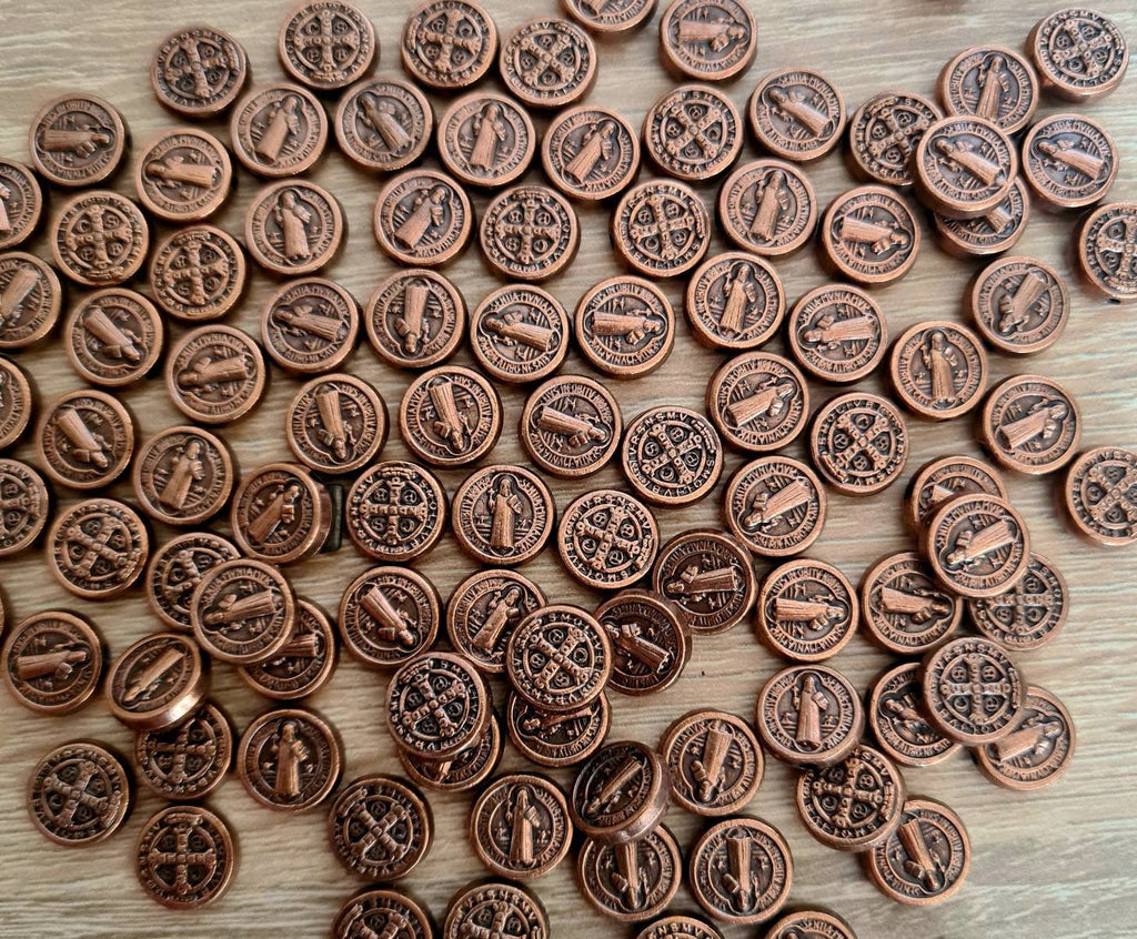wholesale Saint Benedict medals  box 50, 100, 200pcs. San Benito religious jewelry catholic, st Benedict medals