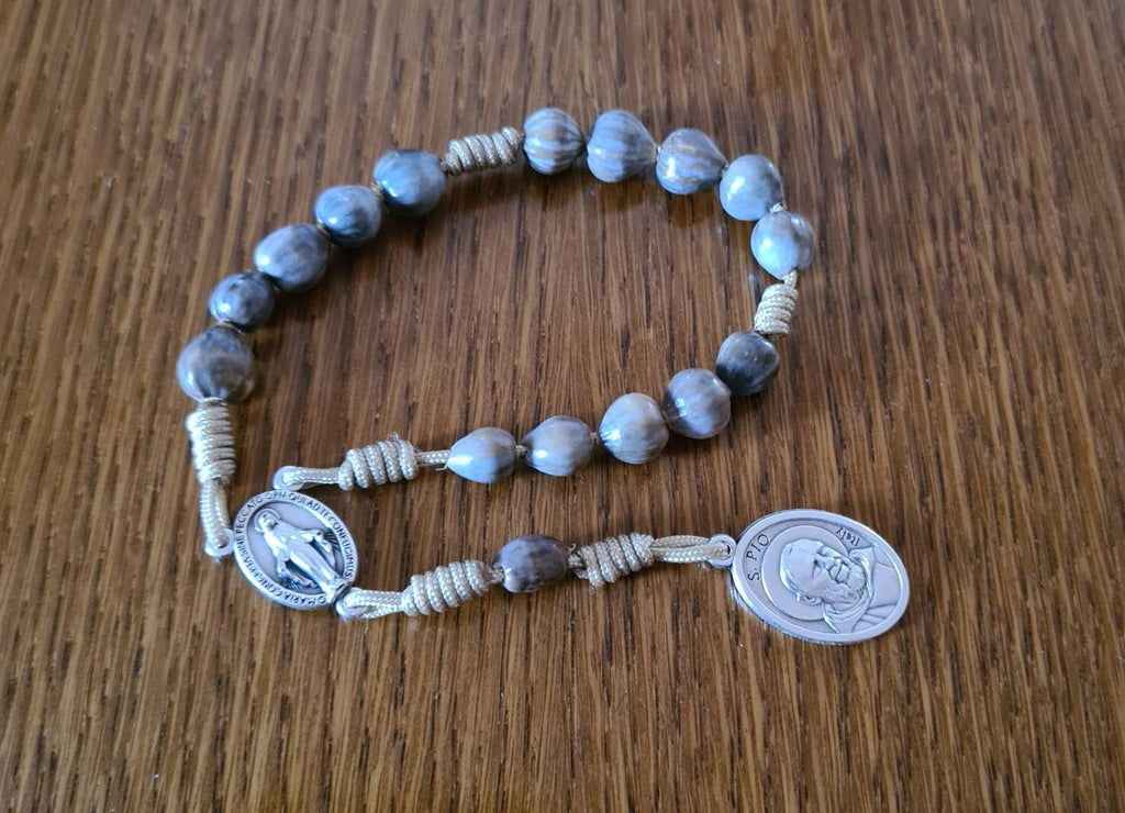 Traditional Padre Pio rosary, catholic rosary, jobs tears beads rosary, Miraculous rosary, cord rosary, prayer beads