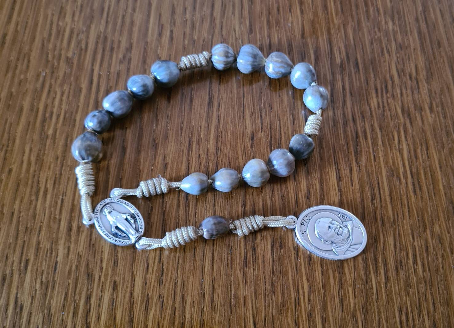 Traditional Padre Pio rosary, catholic rosary, jobs tears beads rosary, Miraculous rosary, cord rosary, prayer beads