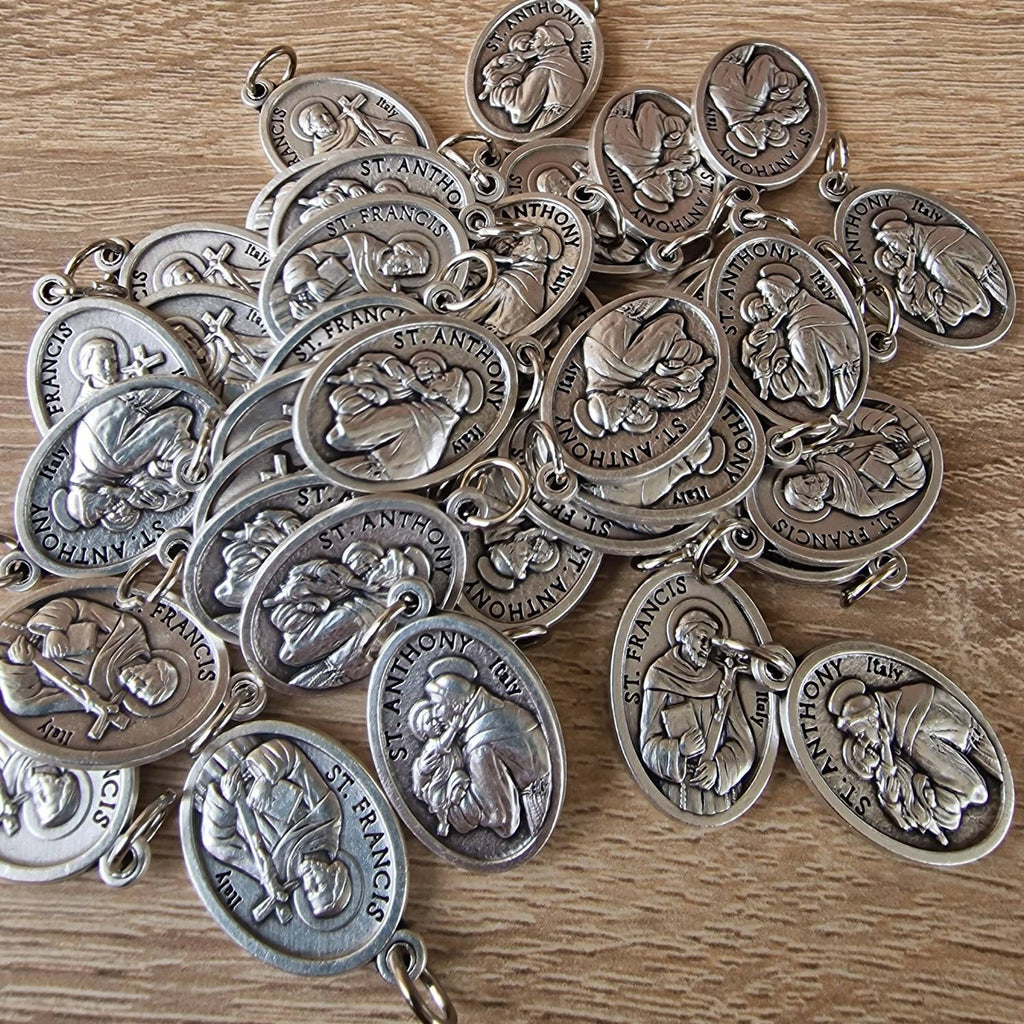 Wholesale st Francis / st Anthony medals, lot bulk 10, 20, 50 pcs medals