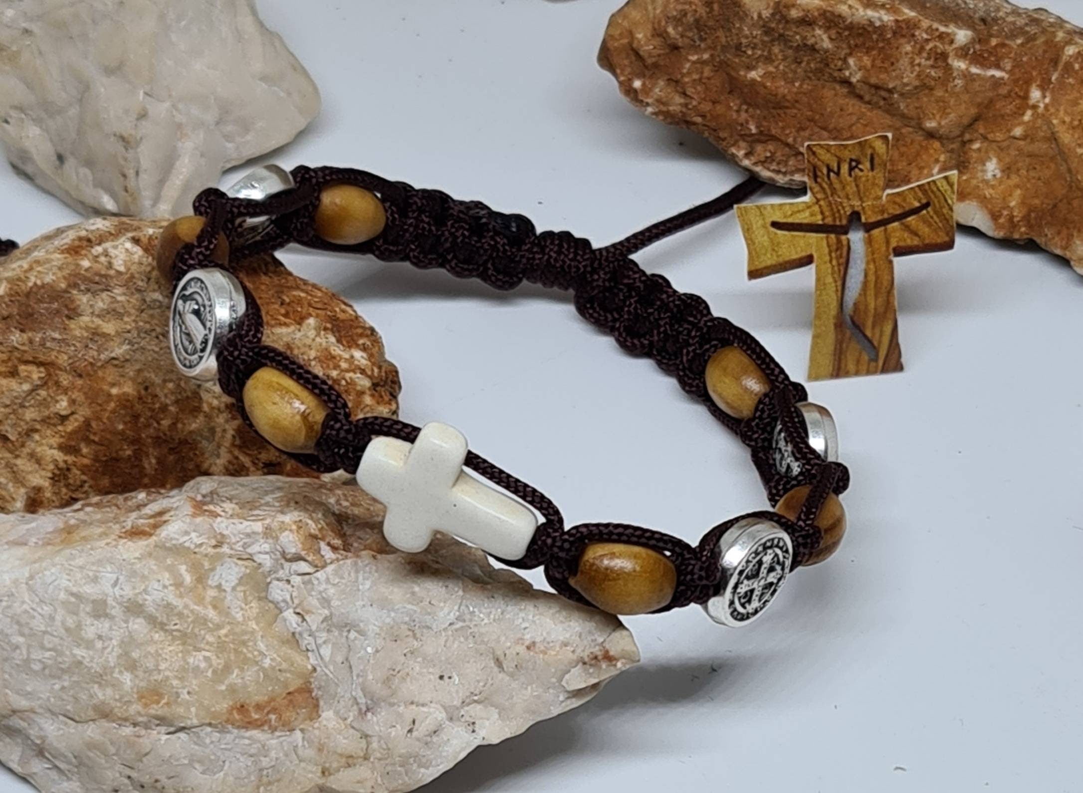 ST BENEDICT BRACELET, saint benedict medal, handmade adjustable holy bracelet, religious jewelry from Medjugorje, San Benito medals