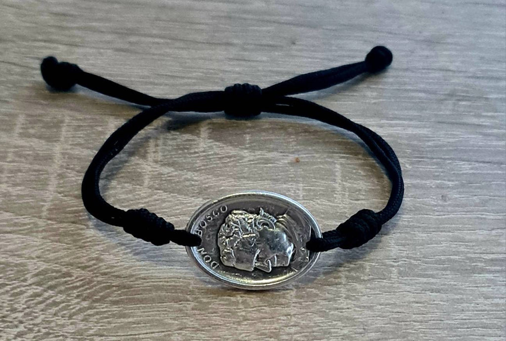 Don Bosco simple bracelet, Saint bracelet, catholic bracelet, knotted cord bracelet