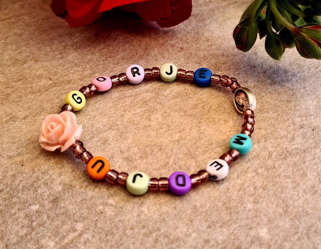 VIRGIN MARY bracelet, handmade catholic adjustable bracelet, holy bracelet, religious jewelry, christian bracelet, custom size