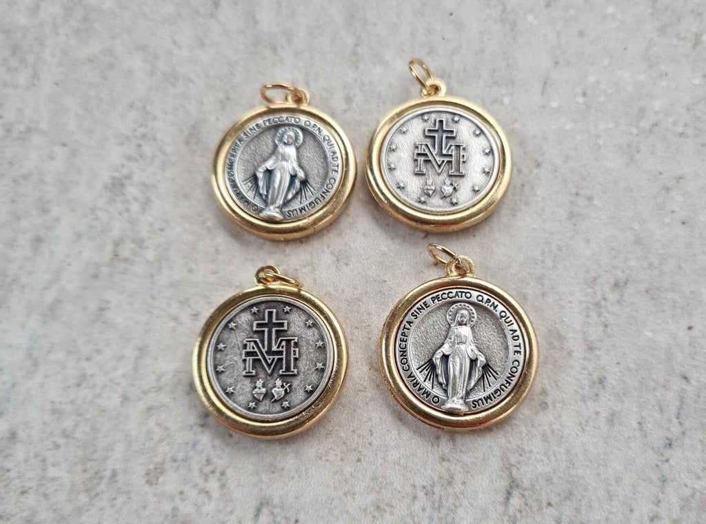 wholesale MIRACULOUS MEDALS BOX 4, 10, 20 pcs, Regina sine labe orginali concepta opn, medals Italy